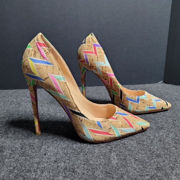 Unbranded Colorful Geo Print High Heels Size 39 US 8.5 - Picture 5 of 10